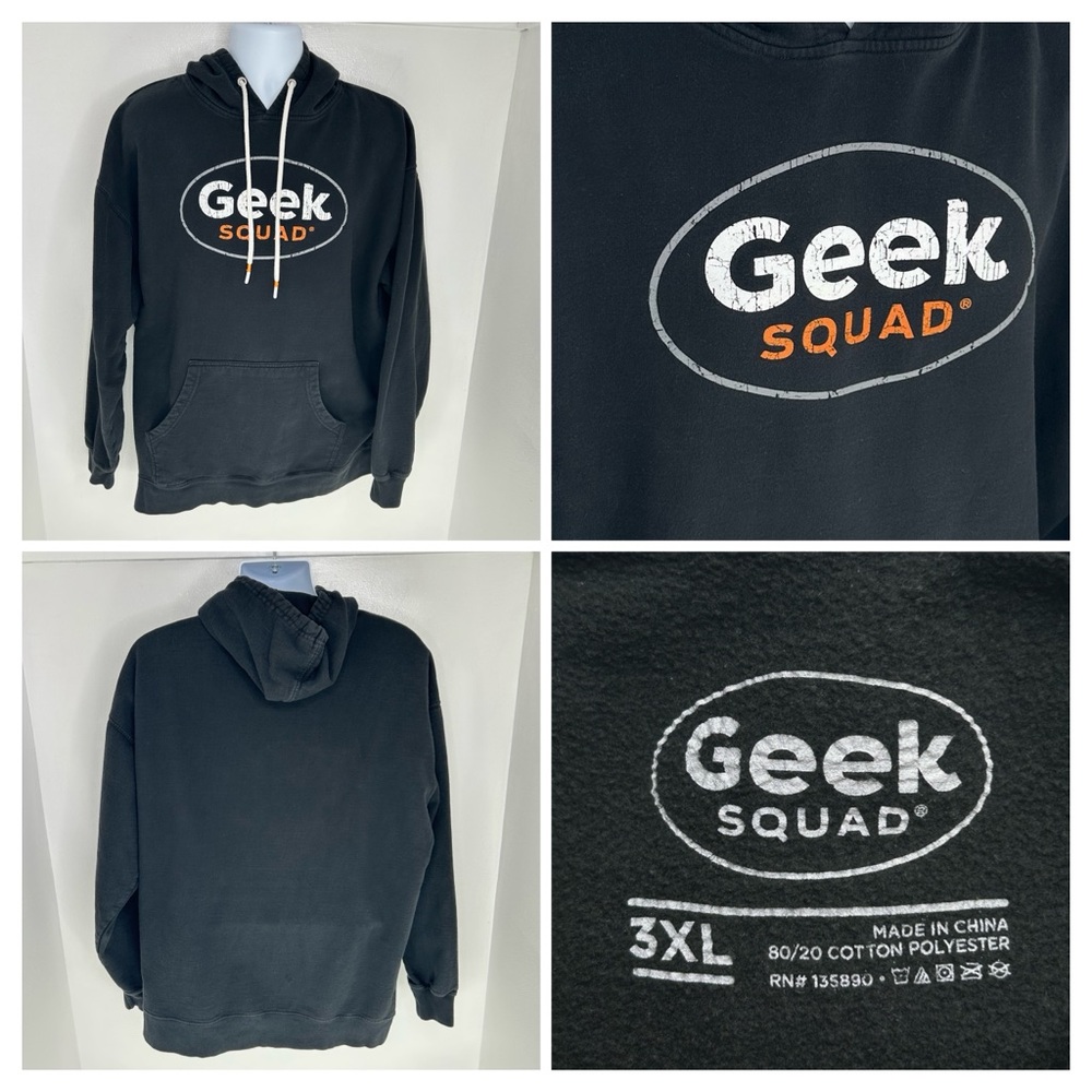 Geek Squad Logo‎ Employee Hoodie Size 3XL Uniform Work Best Buy Sweatshirt
